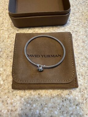 David Yurman Petite Chatelaine Sterling Cable Bracelet with topaz NEW